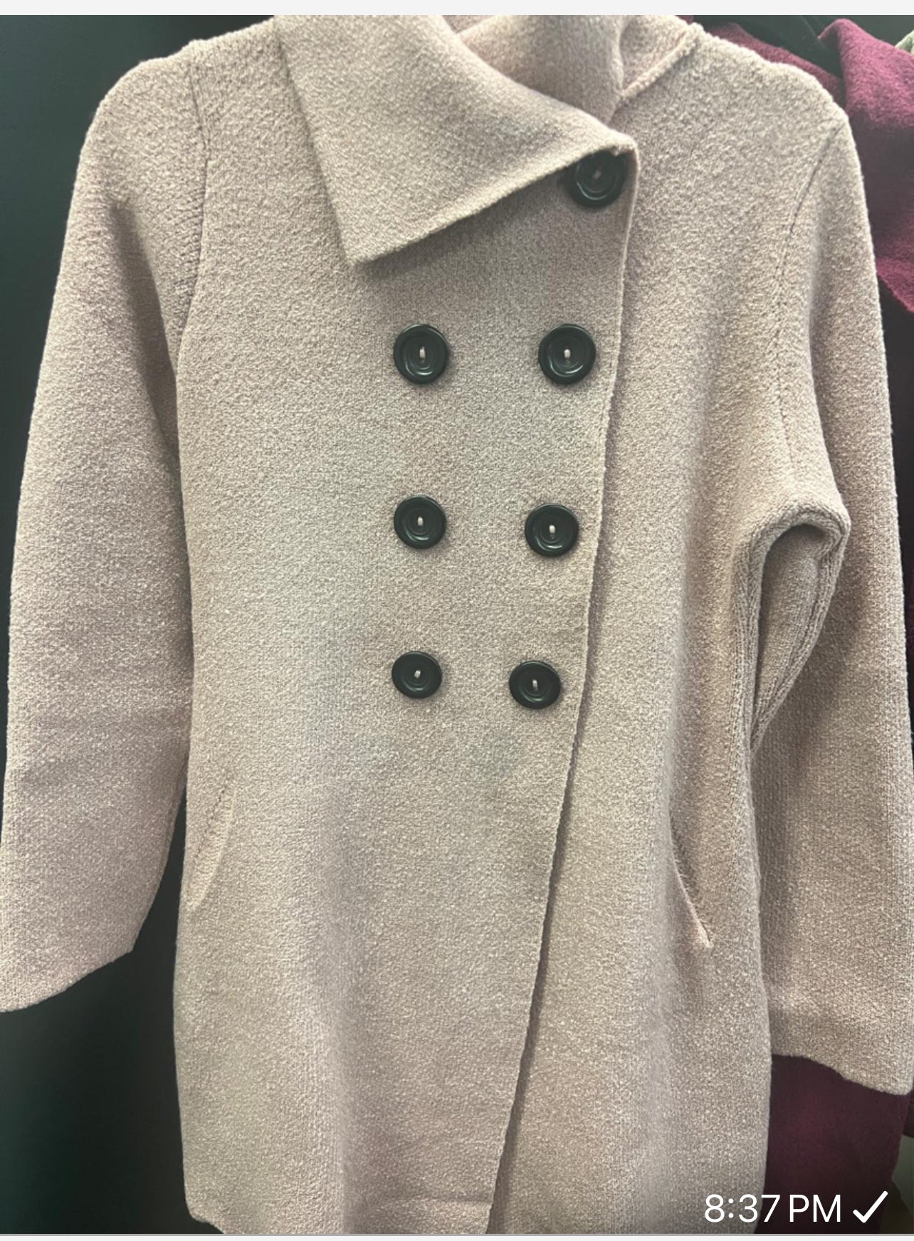 6-button mousse coat with pocket