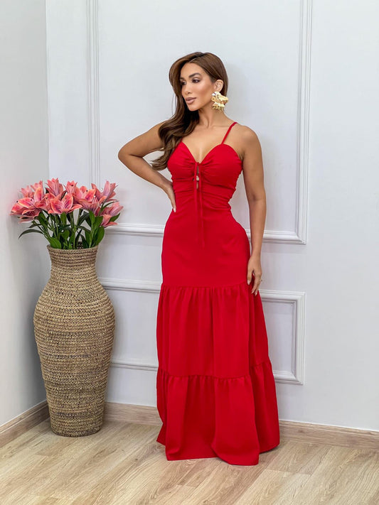 Vestido longo red