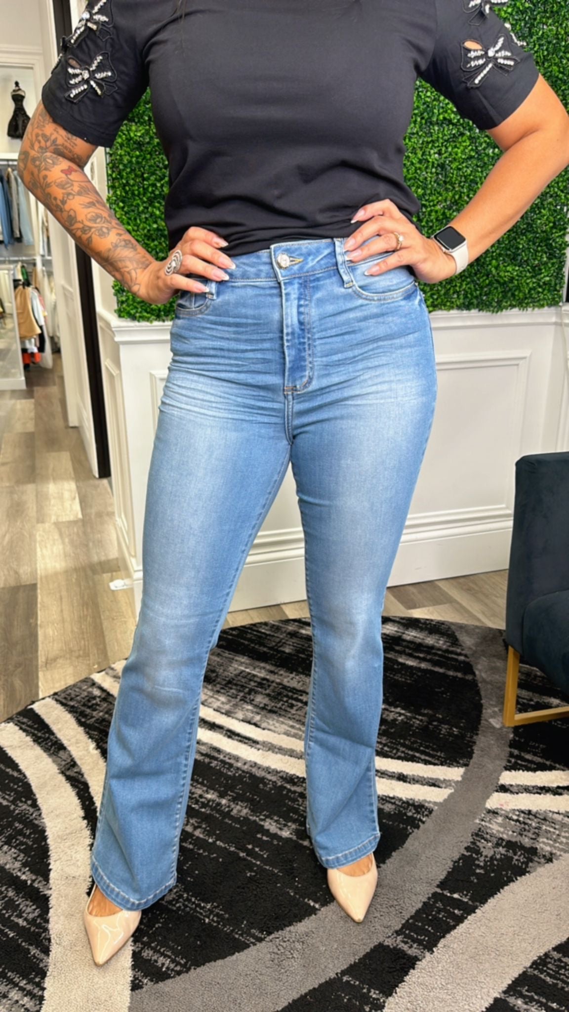 Calça jeans flare by Razzo