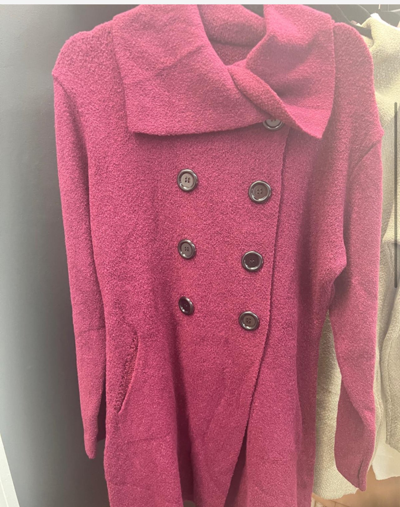 6-button mousse coat with pocket