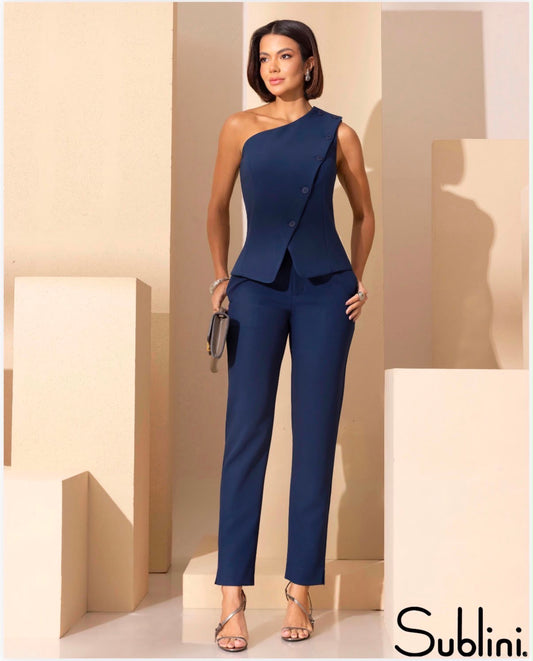 Conjunto feminino azul marinho - frente