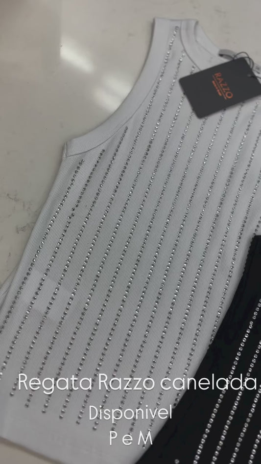 Ribbed razzo tank top